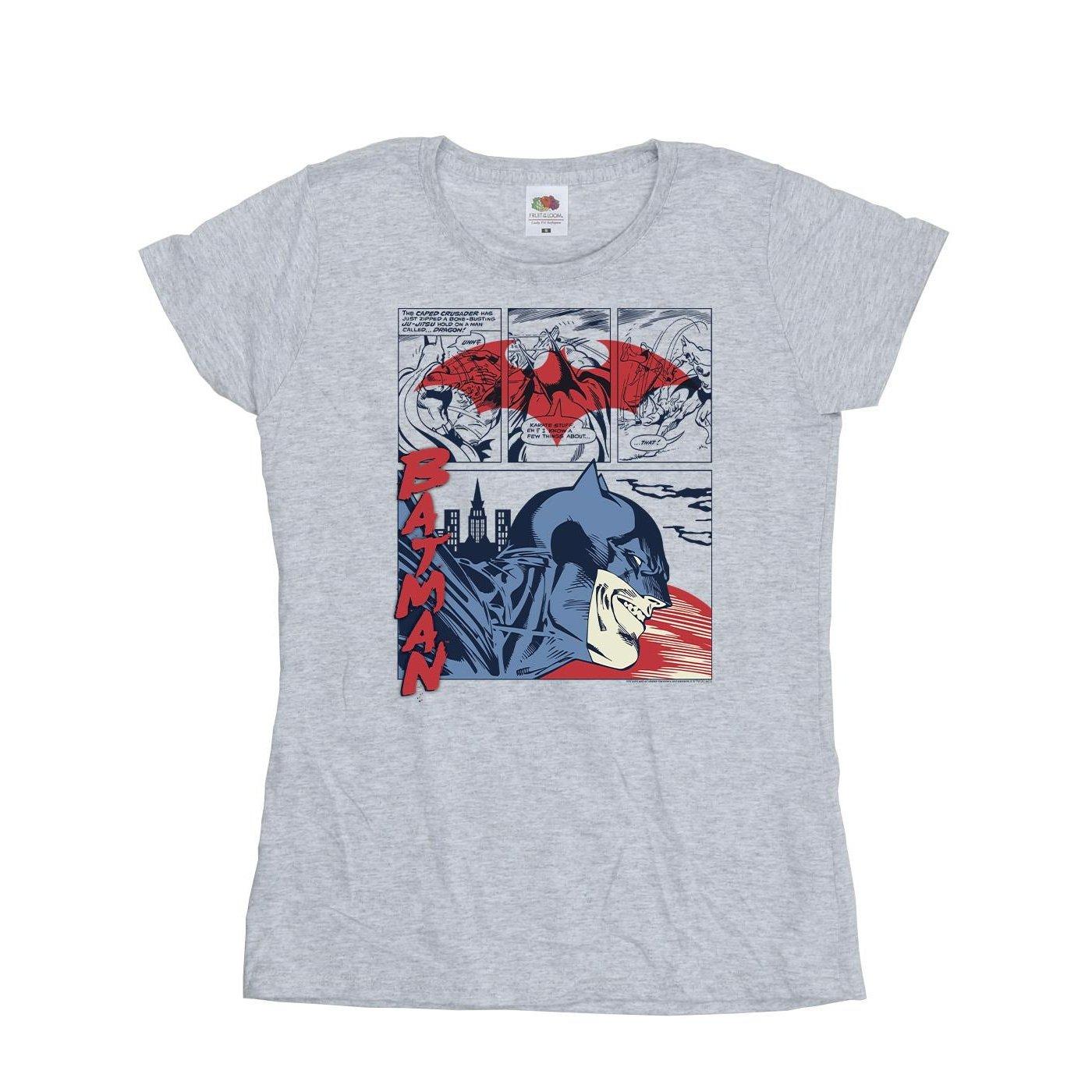 Image of Batman Comic Strip Tshirt Damen Grau M