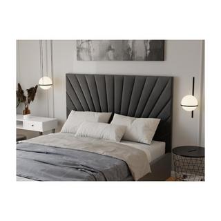 PASCAL MORABITO Letto con contenitore 160 x 200 cm Velluto Grigio + Materasso - RILIODA  