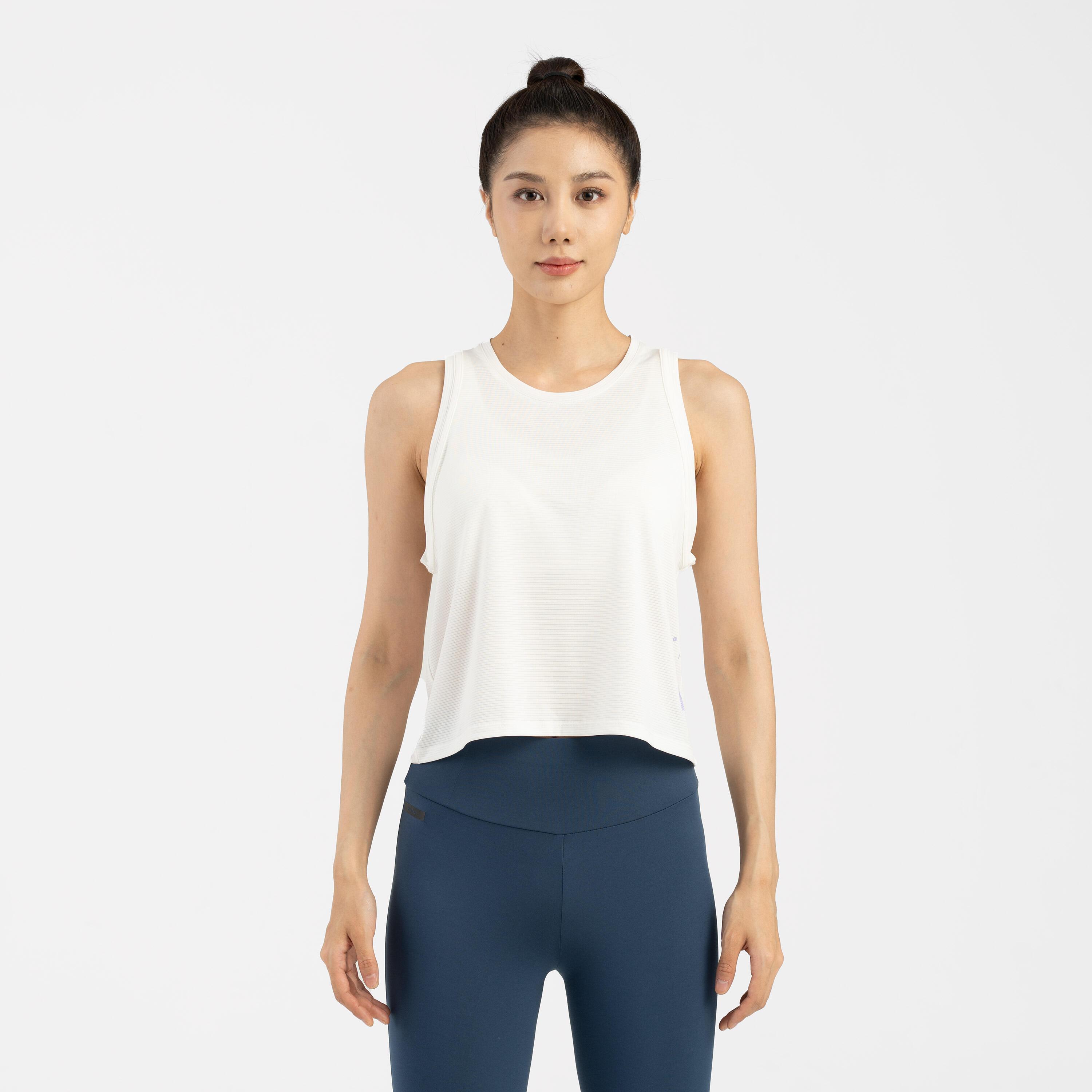 KIPRUN  Canotta running corta donna traspirante poliestere 