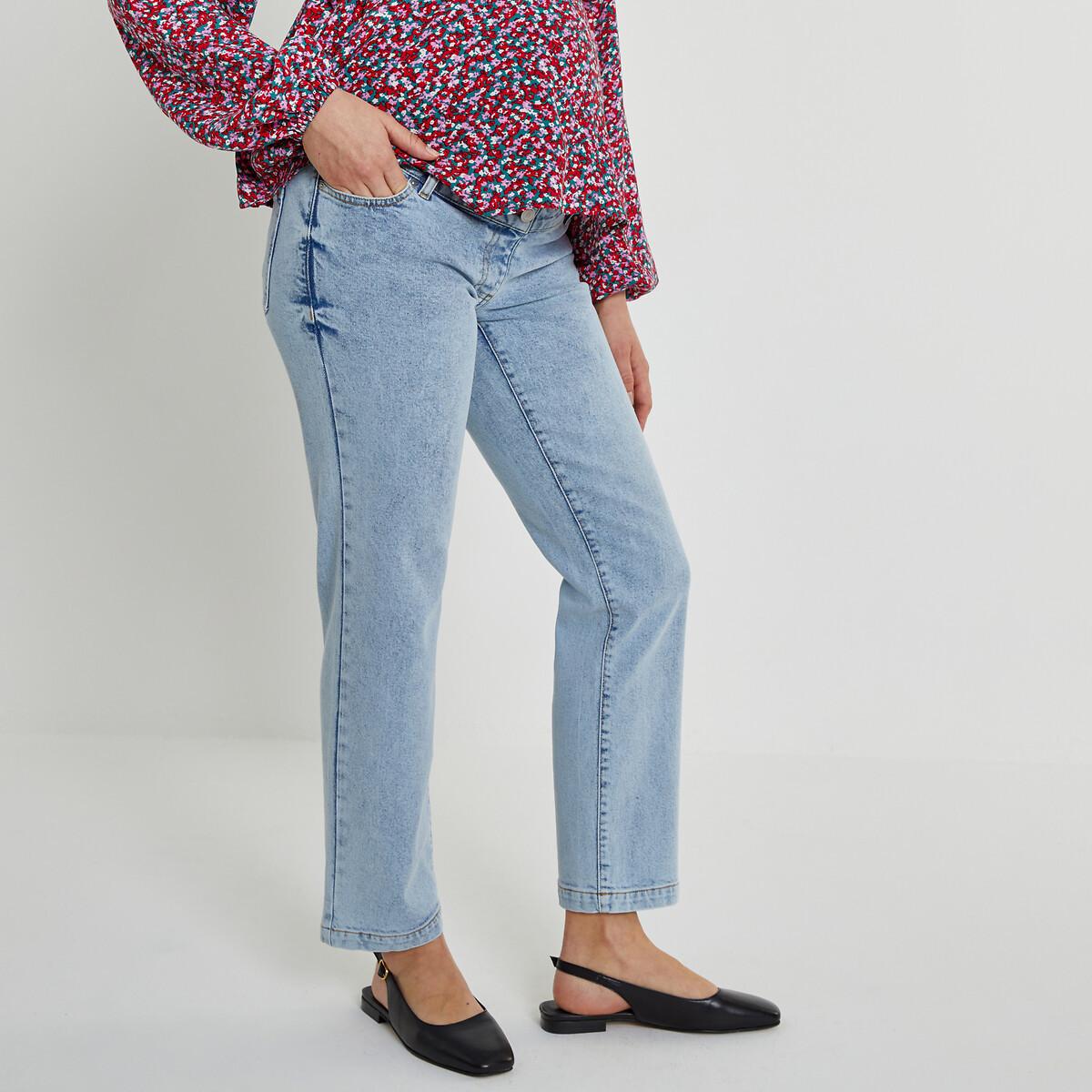 Image of Gerade Umstandsjeans Mit Hohem Dehneinsatz Am Bund Damen Blau 40