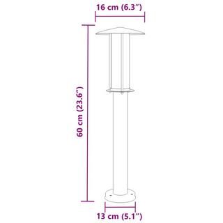 VidaXL Lampadaire d'extérieur acier inoxydable  