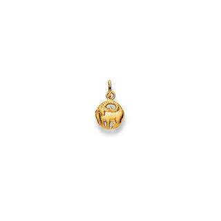 MUAU Schmuck  Pendentif signe du zodiaque bélier or jaune 750, 16x9mm 