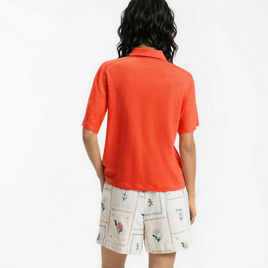 La Redoute Collections Kurzärmeliges Leinen Poloshirt  