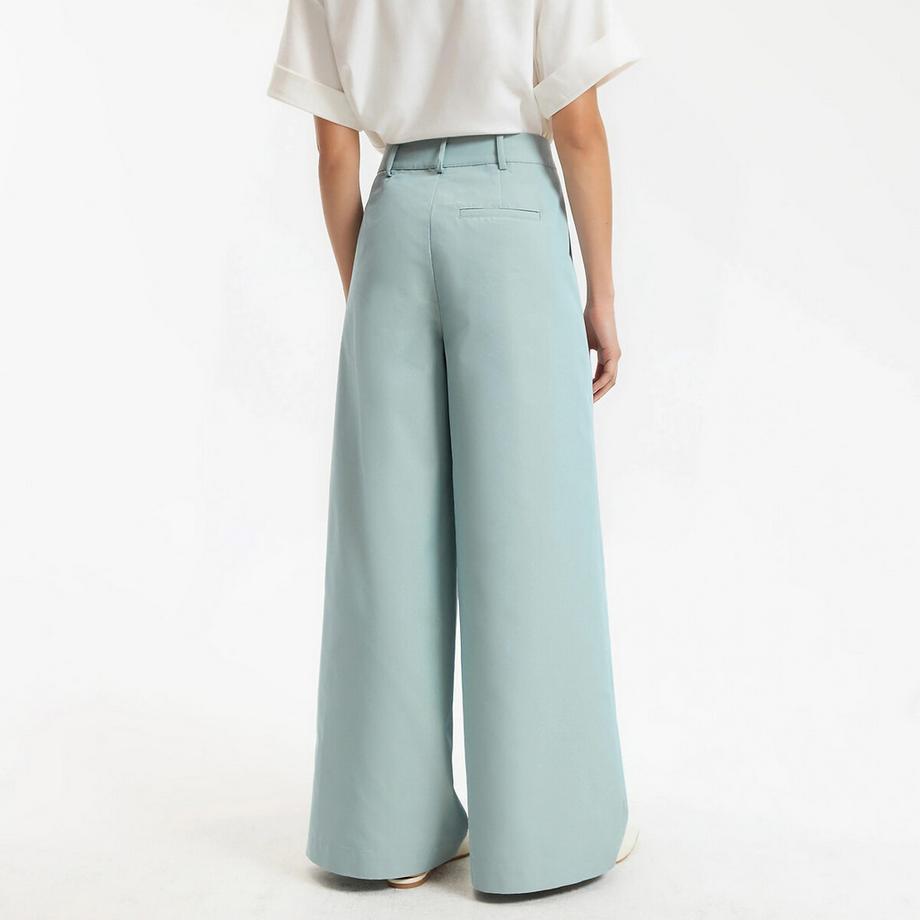 La Redoute Collections Pantalon large à pinces en coton mélangé  