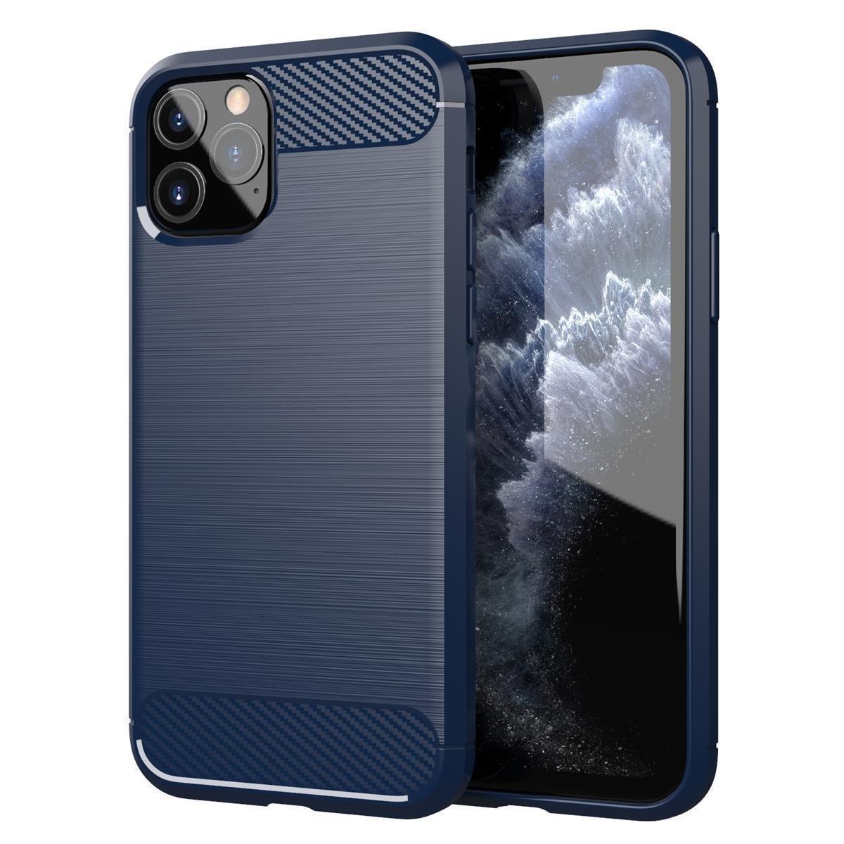 Image of Hülle für Apple iPhone 11 PRO MAX TPU Silikon Edelstahl-Karbonfaser Optik