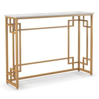 Northix Konsolentisch mit Marmor & Geometrischem Metallrahmen  