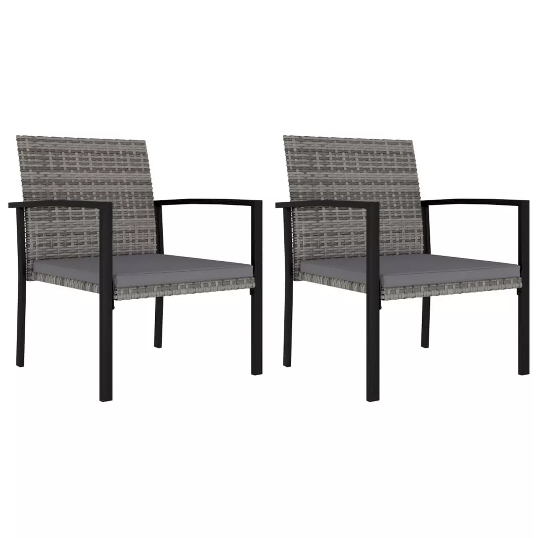 VidaXL - sedia da esterni Polirattan, One Size, Grigio