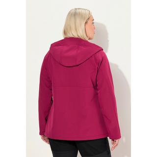 Ulla Popken  Veste Softshell à capuche, poches zippées, fermetures à scratch 