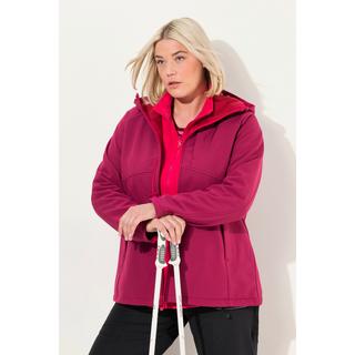 Ulla Popken  Veste Softshell à capuche, poches zippées, fermetures à scratch 