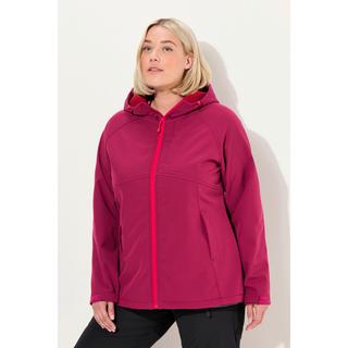 Ulla Popken  Veste Softshell à capuche, poches zippées, fermetures à scratch 