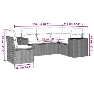 VidaXL Garten sofagarnitur poly-rattan  