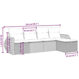 VidaXL Ensemble de canapés de jardin rotin synthétique  