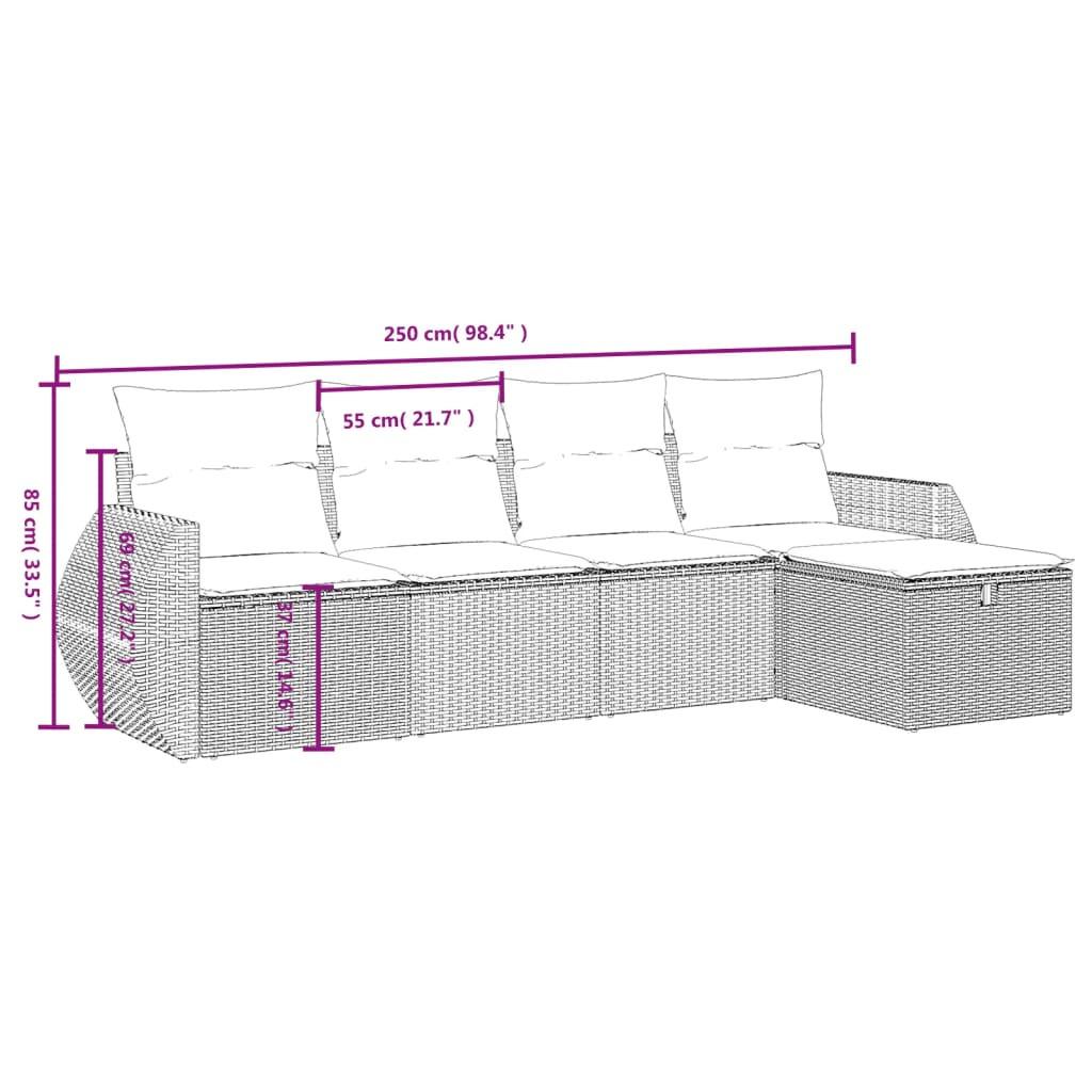 VidaXL Ensemble de canapés de jardin rotin synthétique  