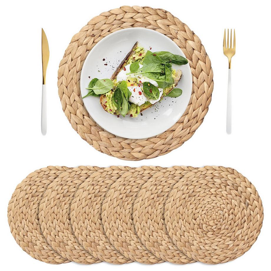 Rundes geflochtenes Tischset, 6er Pack, 30 cm