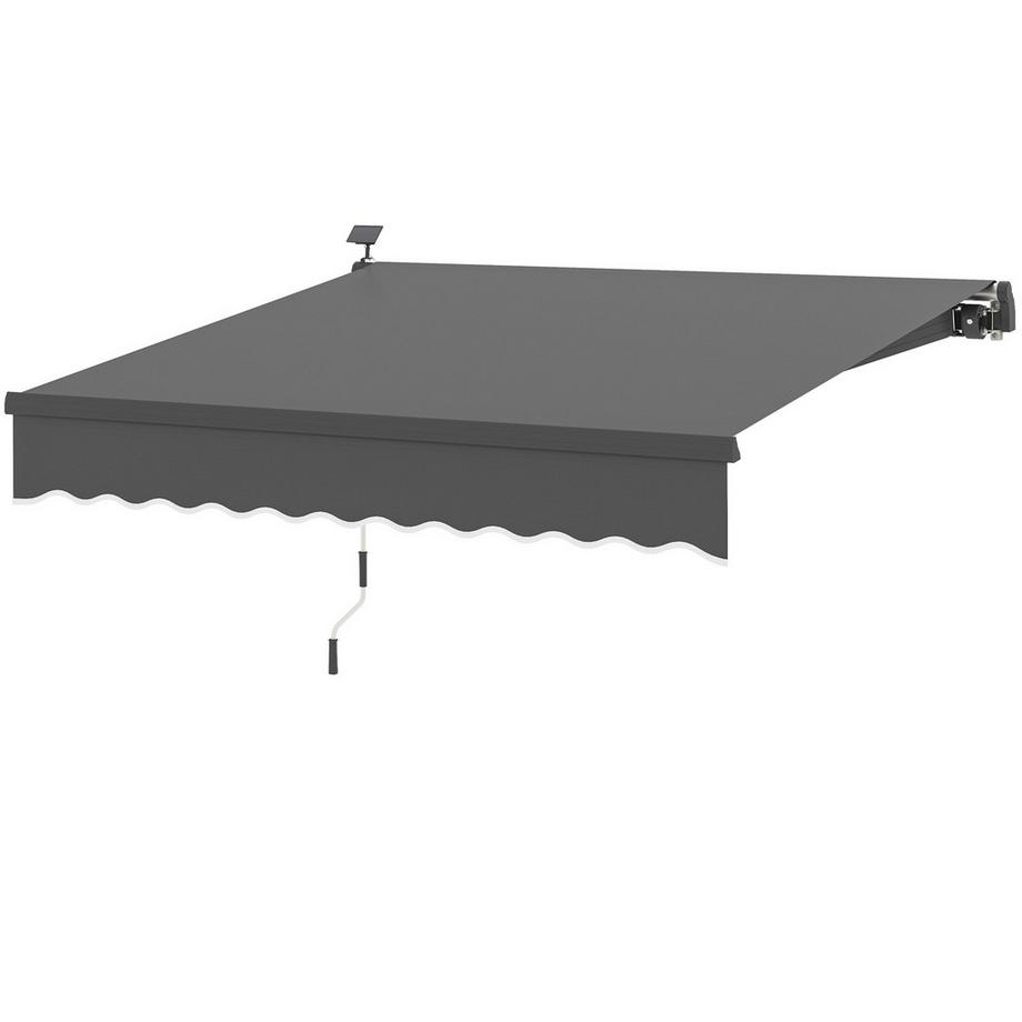 Northio Tenda a morsetto con manovella, luce solare, tenda a bracci estensibili, protezione solare, UV 50+, tenda da balcone incl. supporto a parete, tenda da sole, larghezza 300 cm per terrazza, balcone, veranda, grigio Aosom  