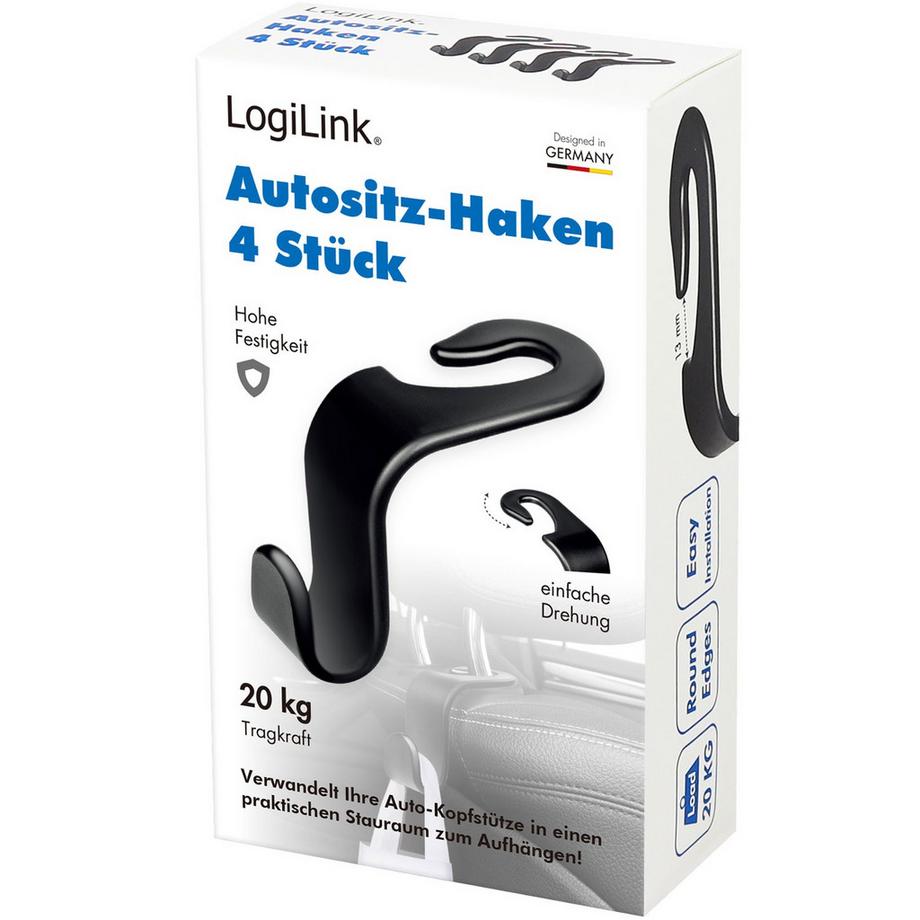 LogiLink  Crochets pour sièges auto max 20kg paquet de 4 