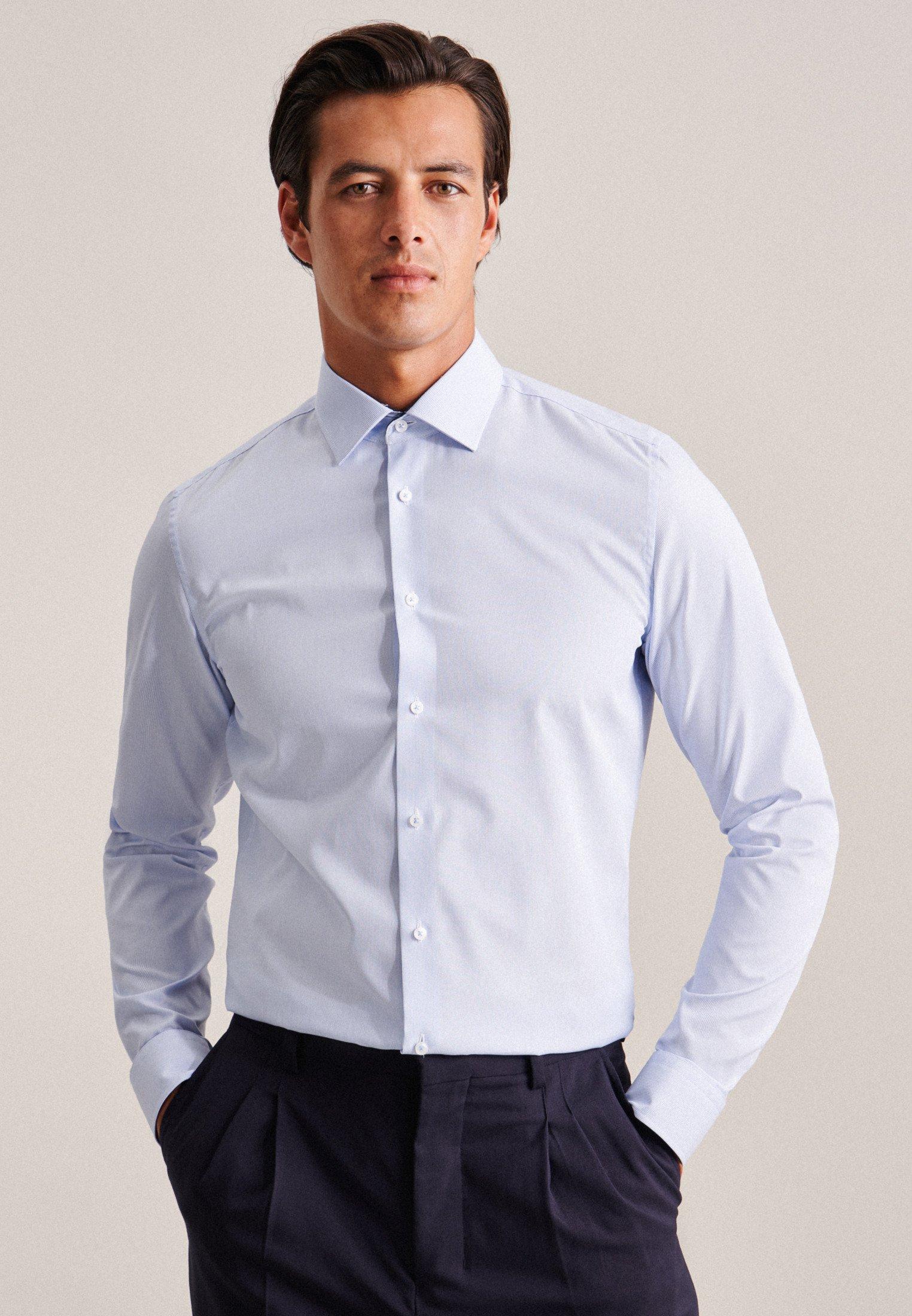 Seidensticker  Business Hemd Shaped Fit Extra langer Arm Streifen 