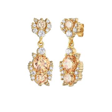 Boucles d'Oreilles Femmes Pendentif D'oreilles Étincelant Glamoureux Avec Cristaux De Zirconium