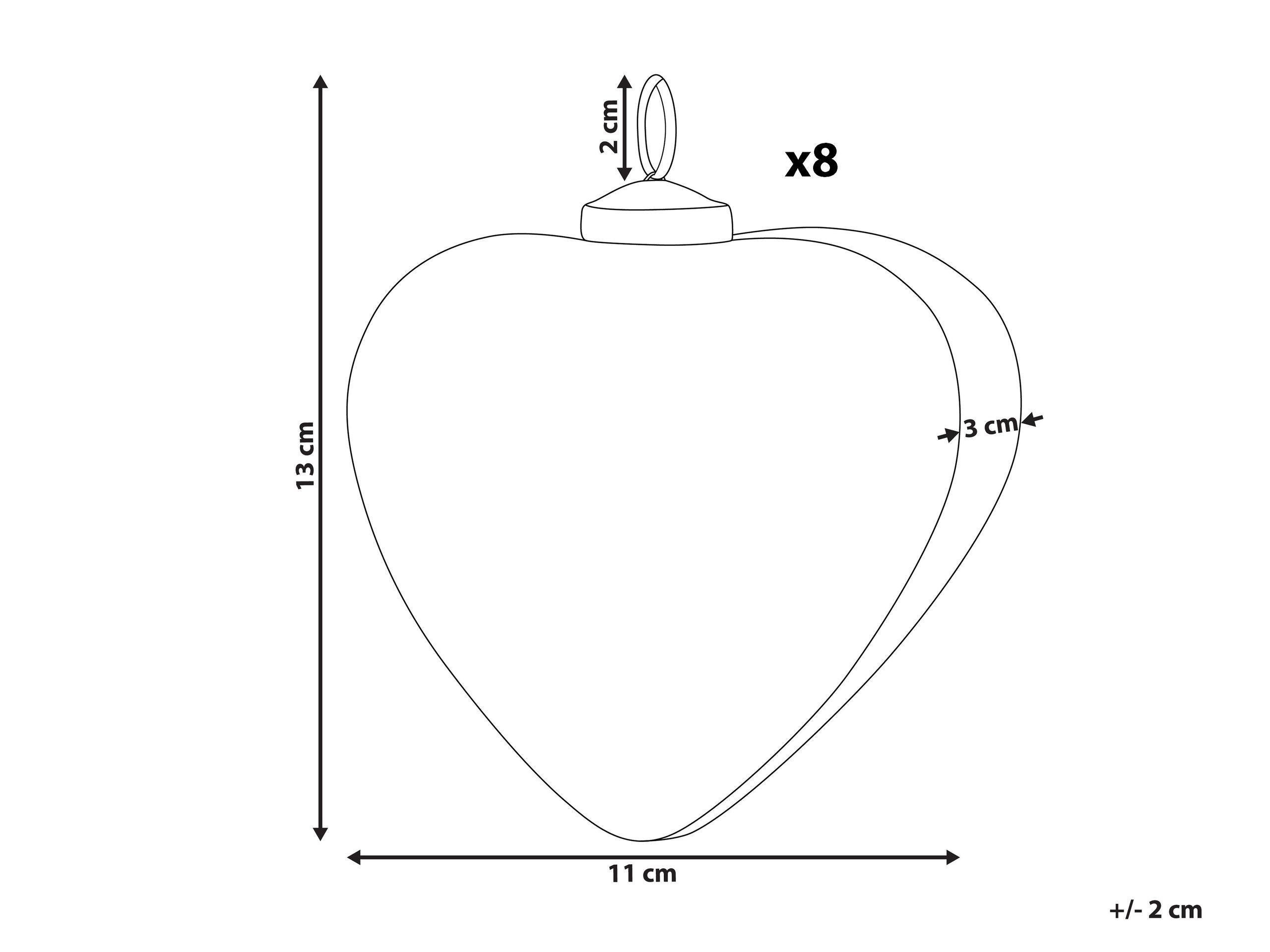 Beliani Lot de 8 boules en Verre Rustique FERIABLE  