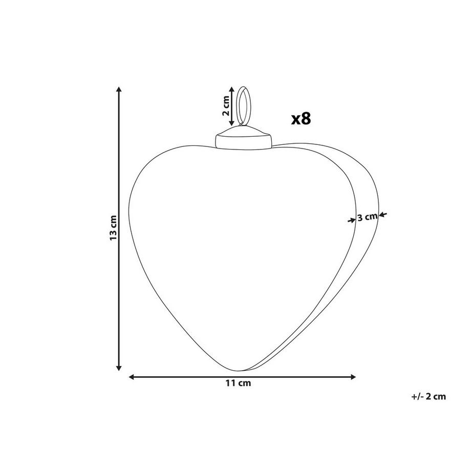 Beliani Lot de 8 boules en Verre Rustique FERIABLE  