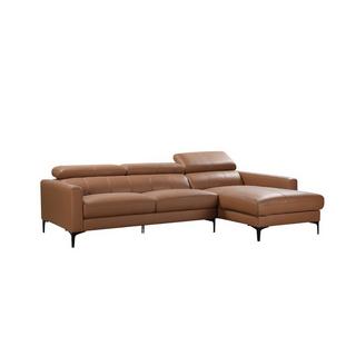 Vente-unique Ecksofa Leder Büffelleder Ecke Rechts Camel FLORENCE  