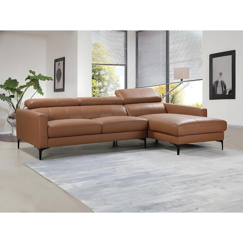 Vente-unique Divano angolare in pelle di bufalo angolo a destra Cammello FLORENCE  