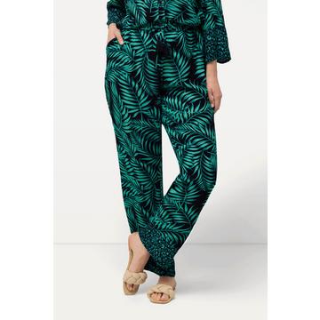 Schlupfhose Rose, Palmen, Elastikbund, Krepp