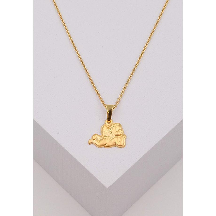 MUAU Schmuck  Engel Anhänger Gelbgold 750, 17x14mm 