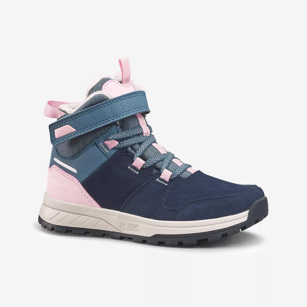 QUECHUA - Scarpe sportive bambino pelle - SH500, 25, Blu