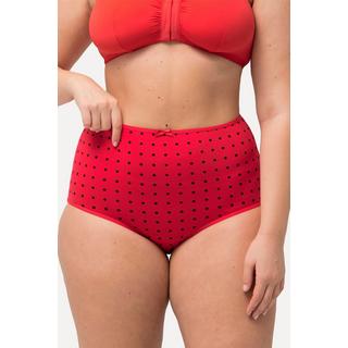 Ulla Popken  Maxislips, 3er-Pack, Punkte / einfarbig, High Waist 