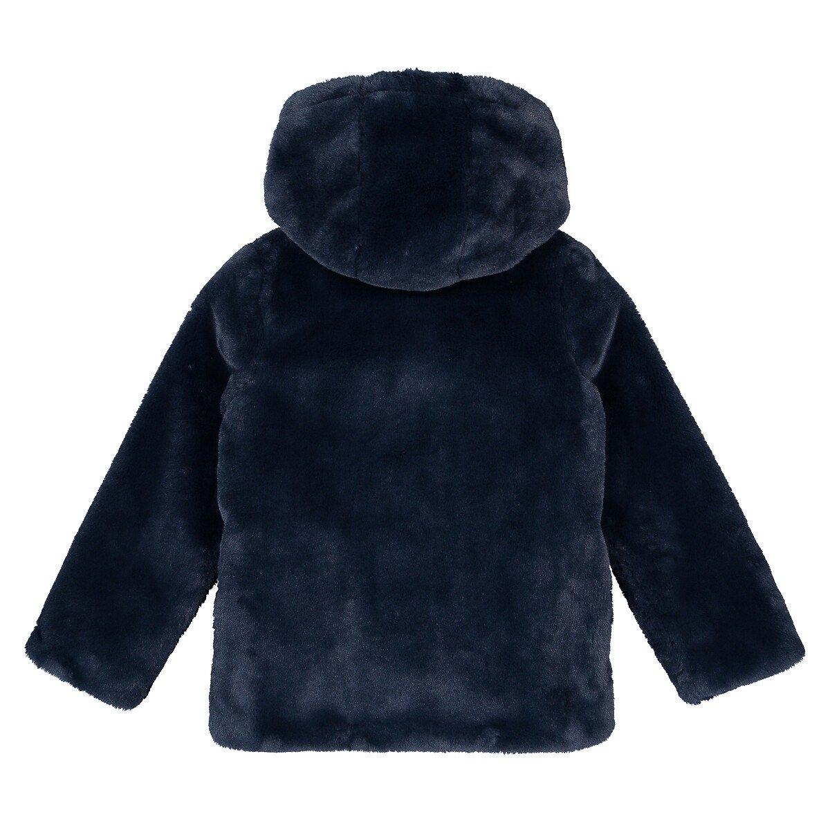 La Redoute Collections  Manteau à capuche en fourrure d'imitation 