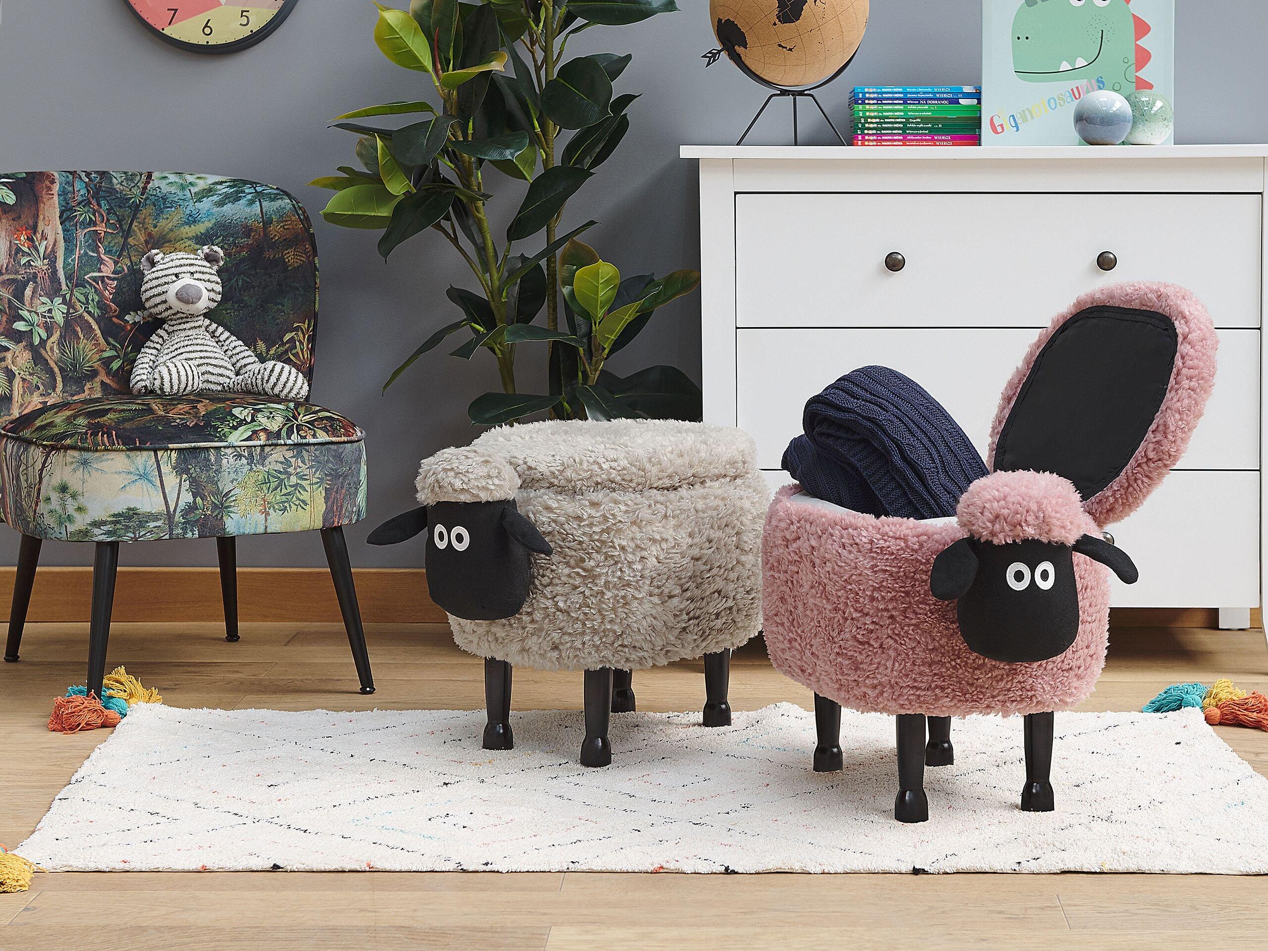 Beliani Hocker aus Polyester Modern SHEEP  