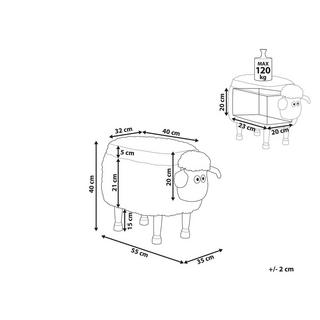 Beliani Hocker aus Polyester Modern SHEEP  