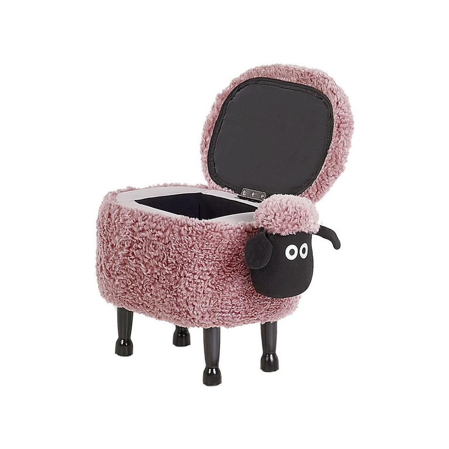 Beliani Tabouret de rangement animal en Tissu Moderne SHEEP  