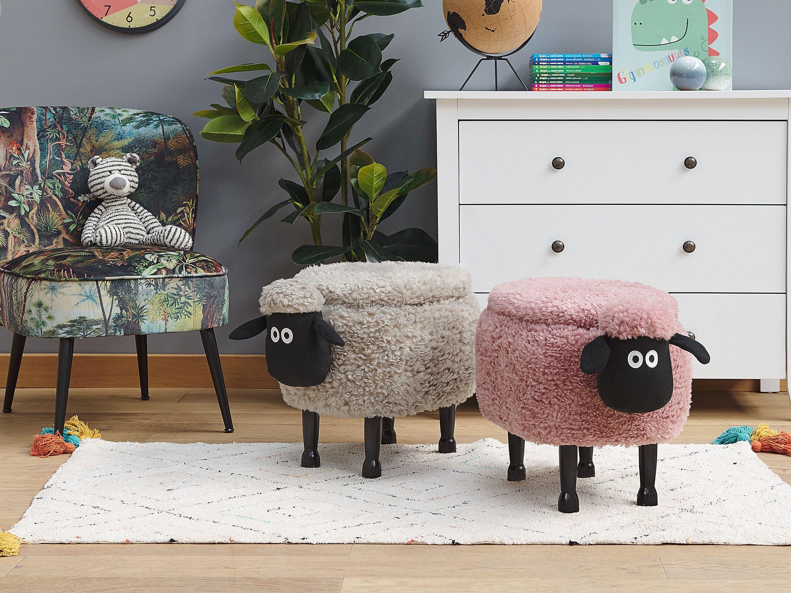 Beliani Repose-pied en Polyester Moderne SHEEP  