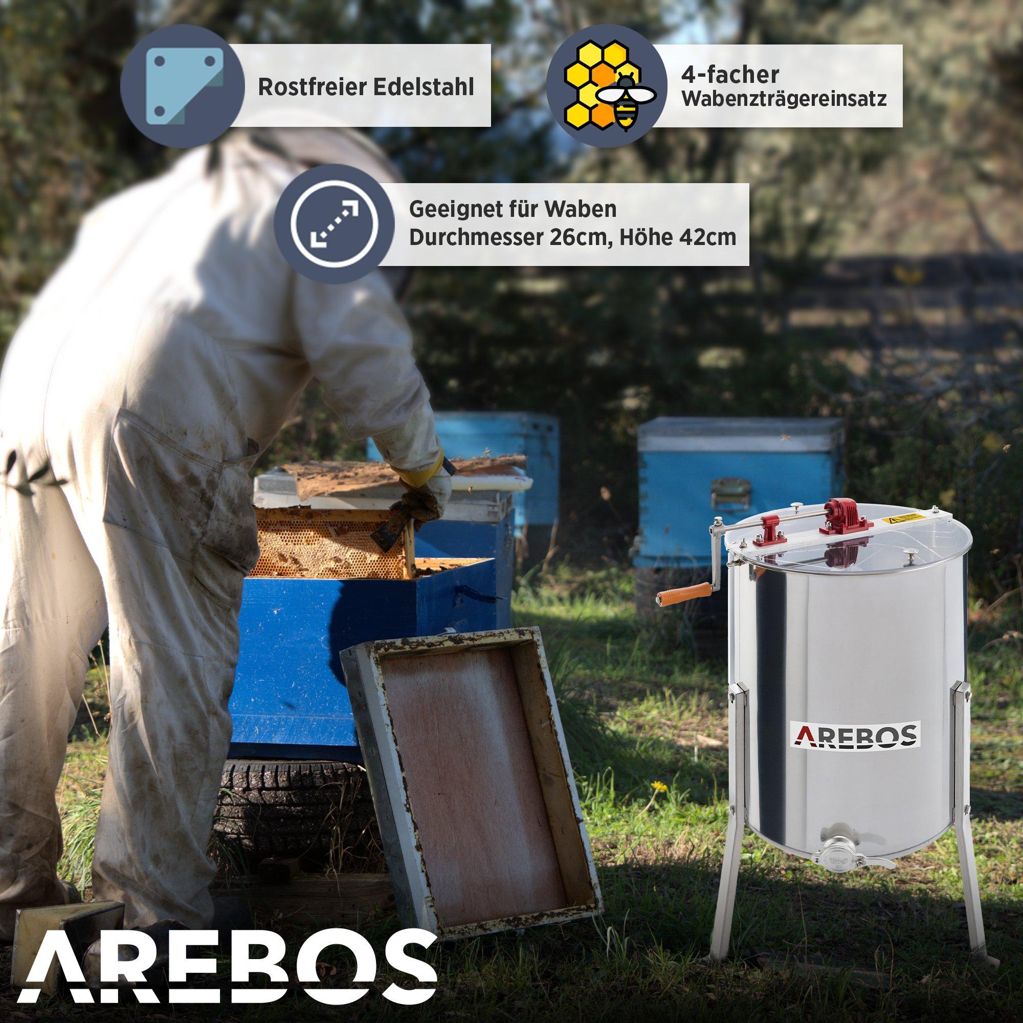 Arebos  Extracteur de miel ECO 4 cadres 