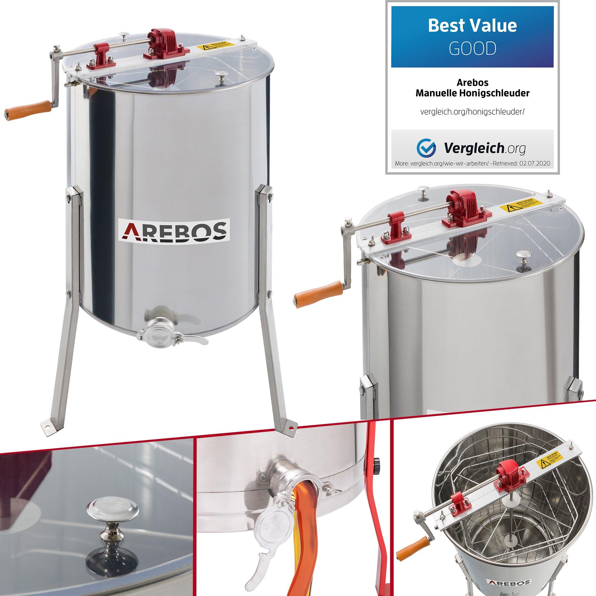 Arebos  Extracteur de miel ECO 4 cadres 