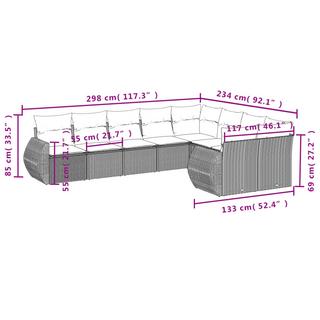 VidaXL Ensemble de canapés de jardin rotin synthétique  