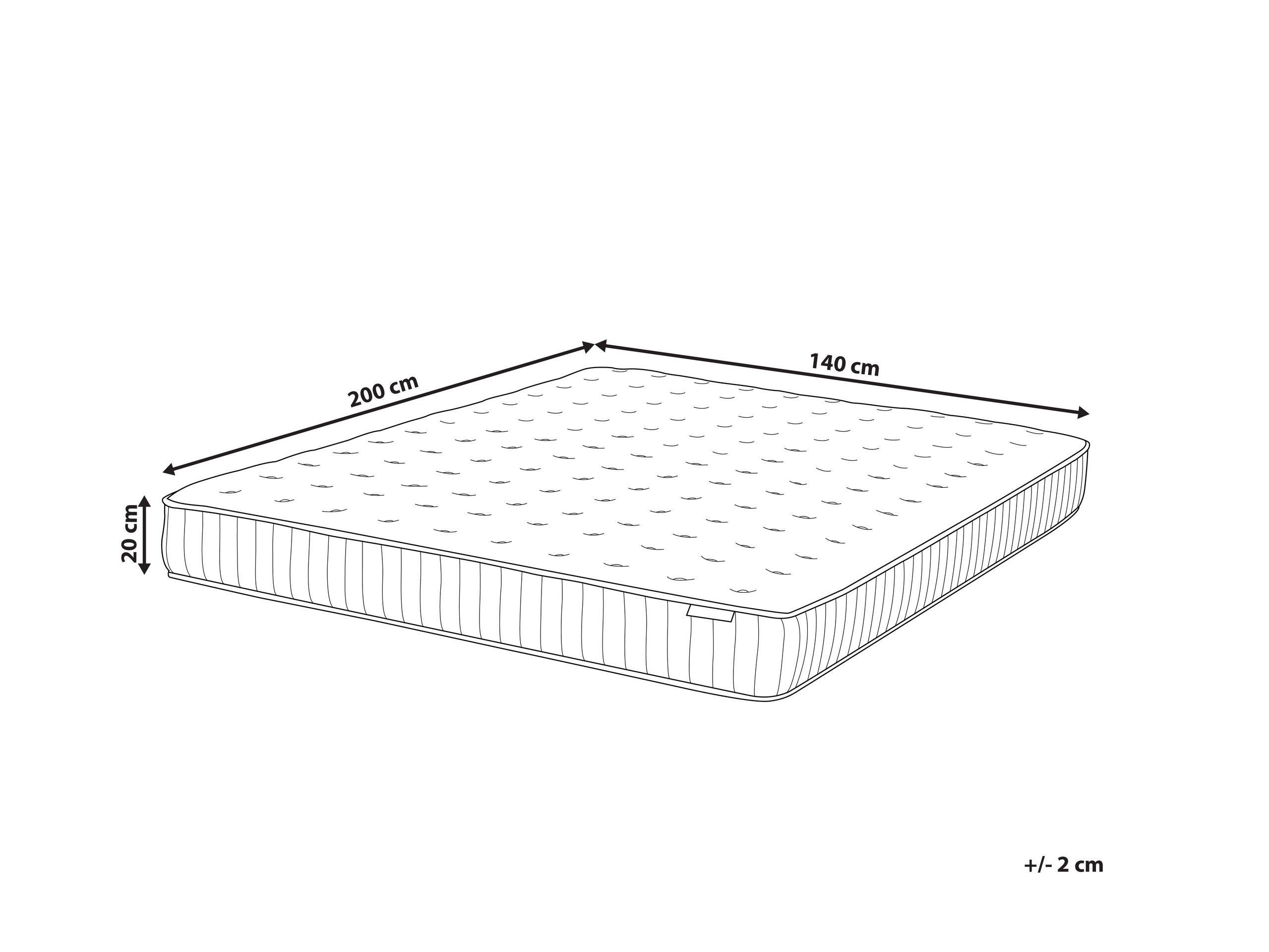 Beliani Materasso a molle insacchettate in lattice en Poliestere DREAM - Duro  