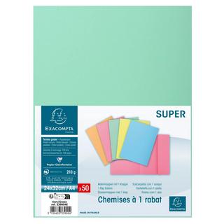 Exacompta Confezione da 50 cartelle 1 aletta SUPER 210 - 24x32cm - x 5  