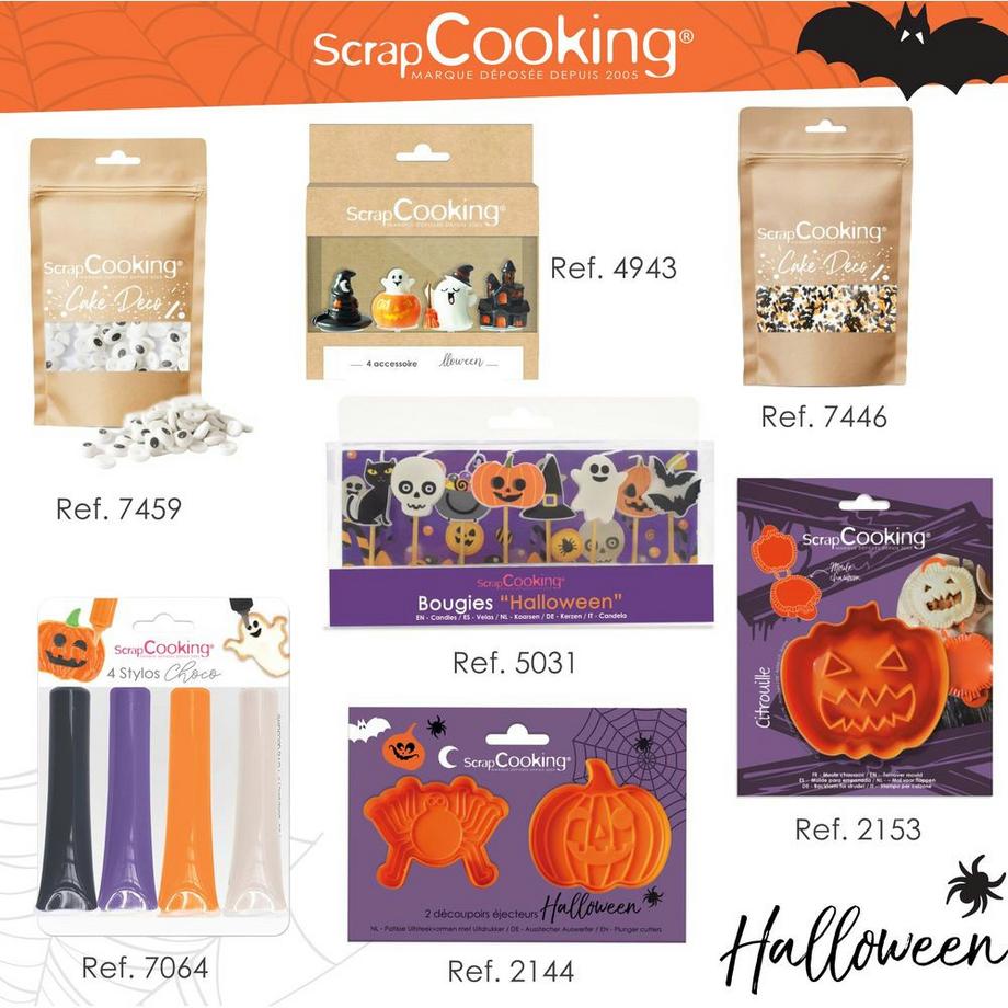 ScrapCooking Emporte-pièce avec tampon cube Halloween  