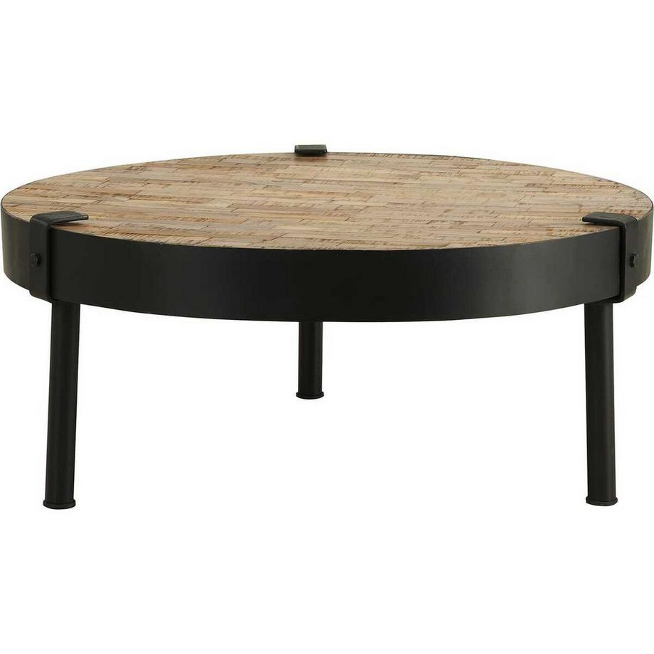 Couchtisch  Target Nr. 2 Teak Weiss Metall Schwarz 74x31