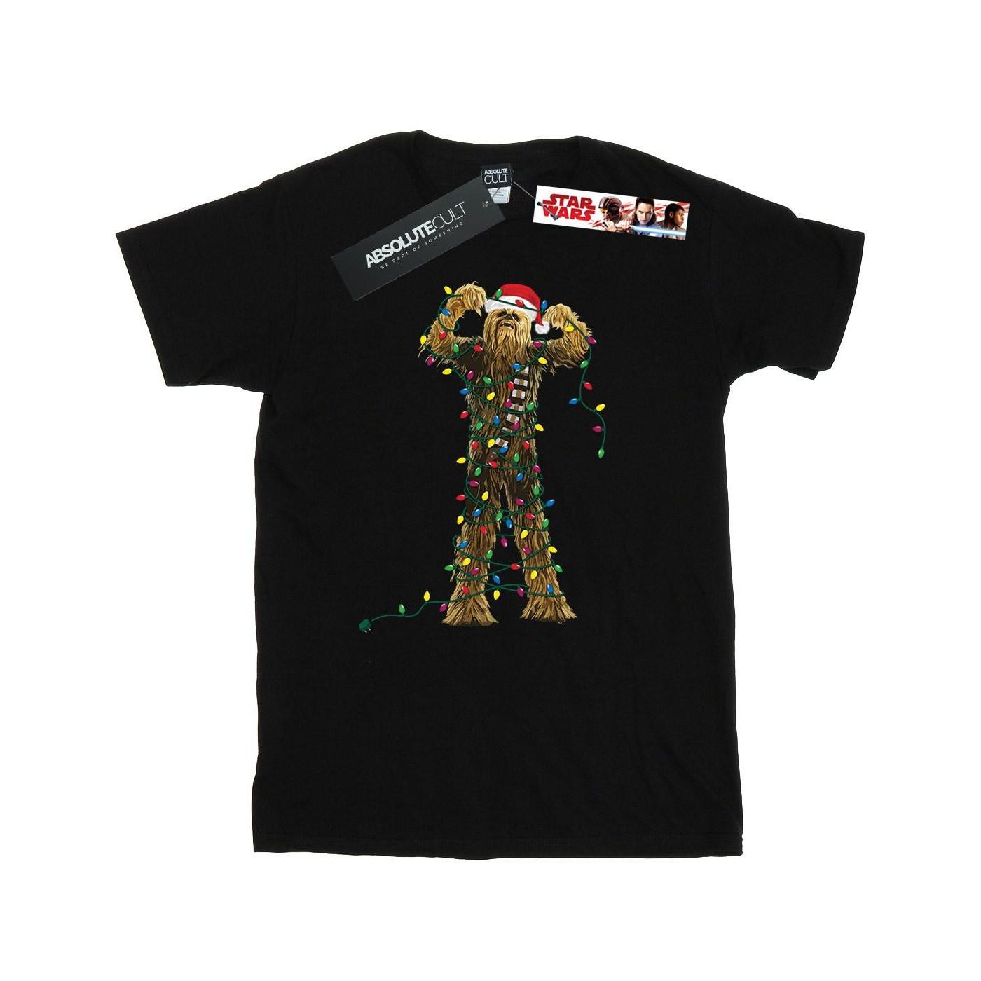 Image of Chewbacca Christmas Lights Tshirt Herren Schwarz L