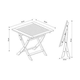 Contini Table de jardin pliante Eucalyptus  