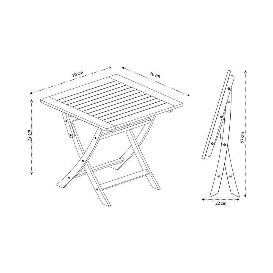 Contini Gartentisch klappbar Eucalyptus  