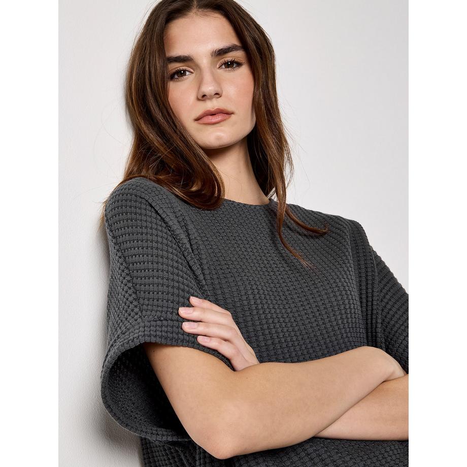 APRICOT Top a Maniche a Pipistrello in Maglia a Nido d'Ape  