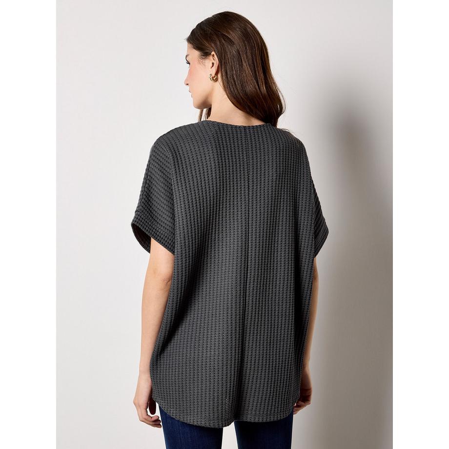 APRICOT Top a Maniche a Pipistrello in Maglia a Nido d'Ape  