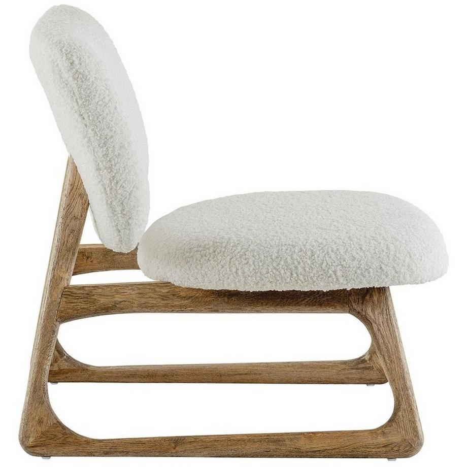 Blanc d'Ivoire Fauteuil Lina Bouclé blanc  