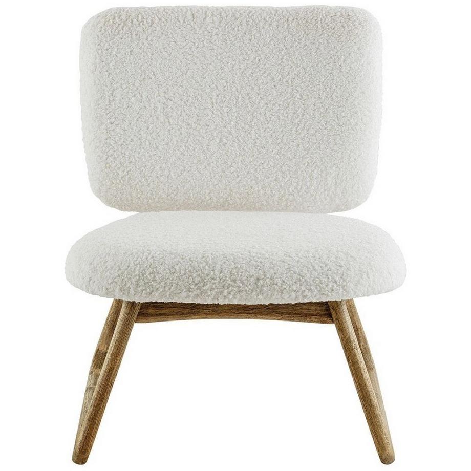 Blanc d'Ivoire Fauteuil Lina Bouclé blanc  