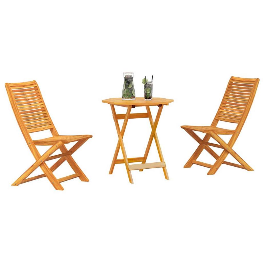 VidaXL Set Bistro Pieghevole Legno massello di acacia  